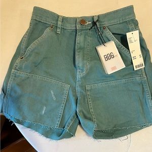 BDG Urban Outfitters denim cutoff shorts. NWT. Turquoise. Carpenter Size 24.